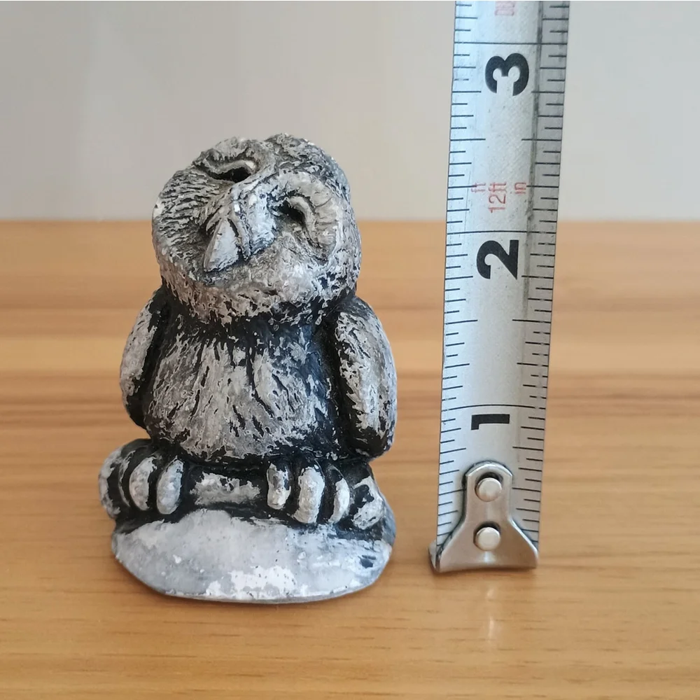 Vintage Mt St Helens Ash Owl Sculpture Figurine Handcrafted Signed Bekka - Picture 7 of 7